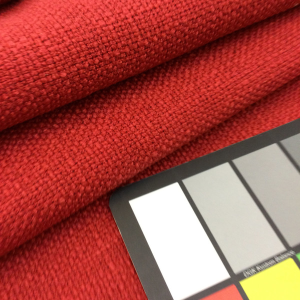 Lindy in color Berry Red | Basketweave | Upholstery Fabric  | 54" Wide | By the Yard | Durable
