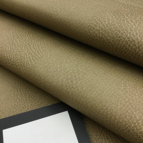 Tan Grunge Faux Leather Vinyl | Automotive Headliner Fabric | Foam-Backed | 1/8" Thick | 54" Wide | Bag Stabilizer / Sew Foam | By the Yard