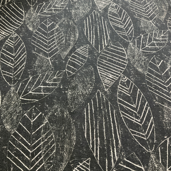 Trace in Black | Modern Leaves Black and White | Upholstery Fabric | Regal Fabrics Brand | 54" Wide | By the Yard
