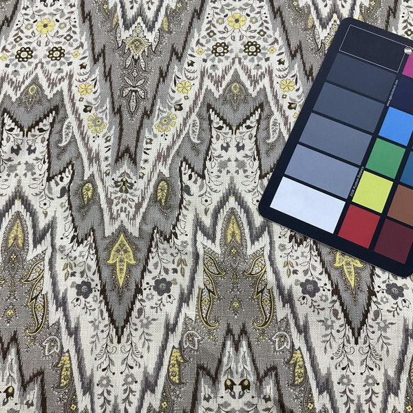 Bray Flamestitch in Silver Birch | Bohemian Chevron Grey / Beige / Yellow | Upholstery / Drapery Fabric | P/K Lifestyles | 54" Wide | By the Yard