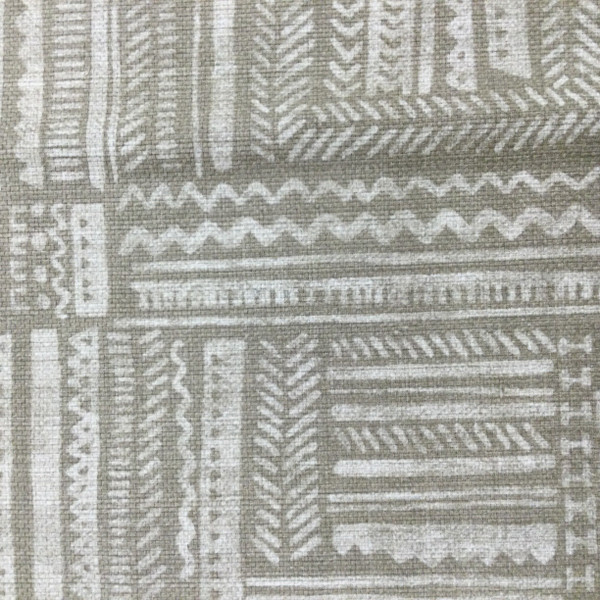 Avron in Flax | Decorative Stripes in Taupe | Upholstery / Drapery Fabric | Ellen Degeneres | 54" Wide | By the Yard