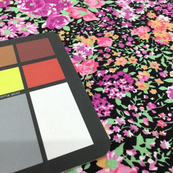 100% Cotton Quilting Fabric | Black Pink Floral  | 44" Wide | By The Yard