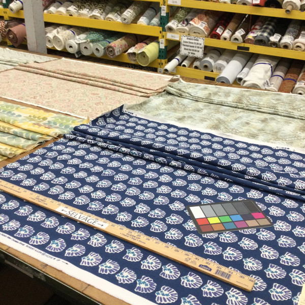 Kola Stensil in Lapis | Blue / White | Home Decor Fabric | Robert Allen | 54" Wide | By the Yard