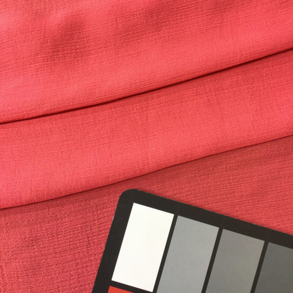 Salmon Red Sheer Crepe Chiffon Fabric | Special Occasion Apparel | By The Yard | 45 Inch Wide