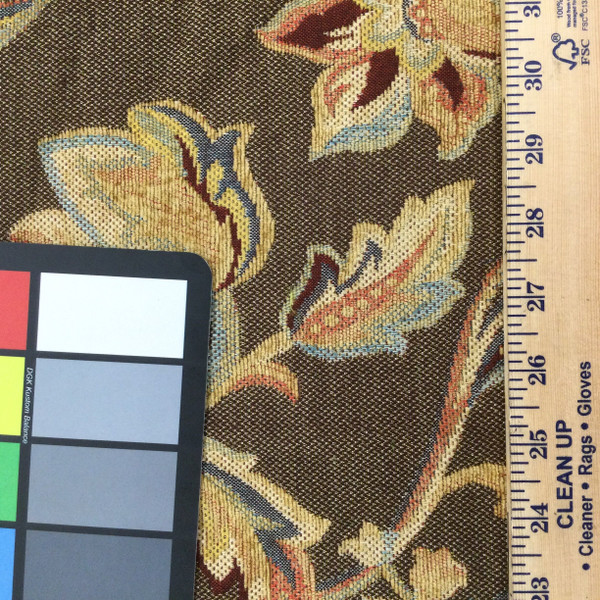 Contemporary Floral in Tan / Brown / Pink | Upholstery Fabric | 54" Wide | By the Yard