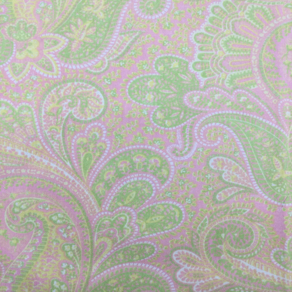 Paisley in Pink / Green / Yellow | Home Decor / Drapery Fabric | 54" Wide | By the Yard