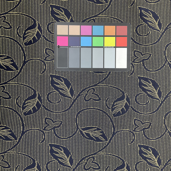 Leafy Vines in Navy Blue and Yellow | Upholstery Fabric | 54" Wide | By the Yard