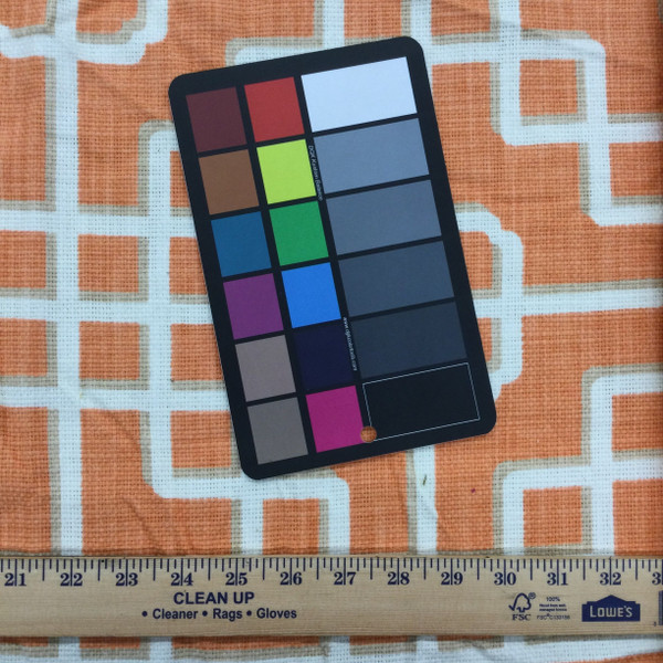 Lattice in Orange and Ivory| Home Decor / Drapery Fabric | 54" Wide | By the Yard