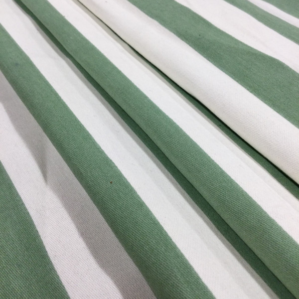 Vertical Stripes in Mint Green and Natural | Printed Home Decor Fabric | By The Yard | 54 Inch Wide
