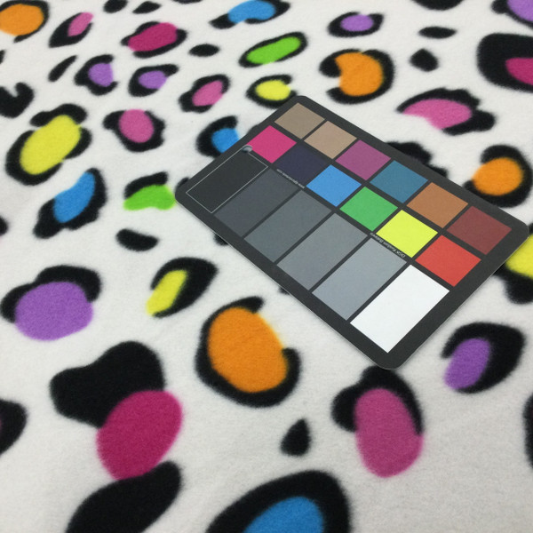 Large Animal Print  Novelty Polar Fleece | Multicolor Spots on White | By The Yard | 60 inch Wide Fabric