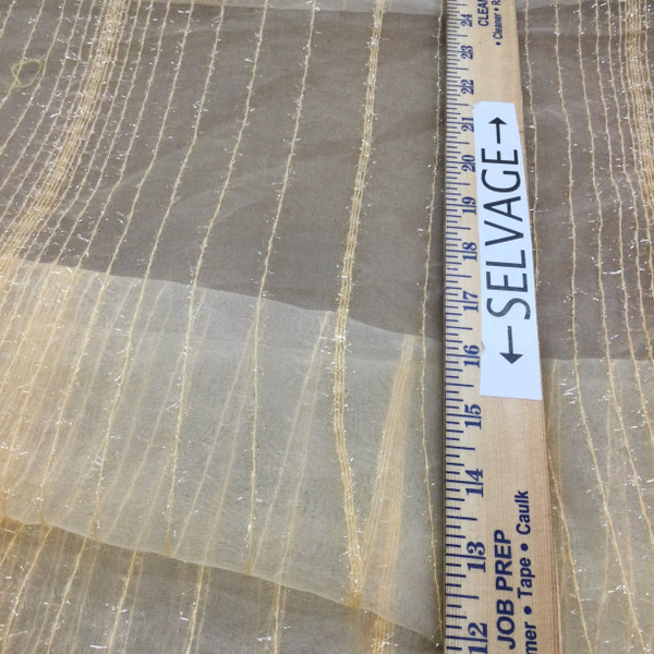 Light Orange Sparkle Chiffon | Sheer Drapery / Apparel Fabric | 108" Wide | By the yard