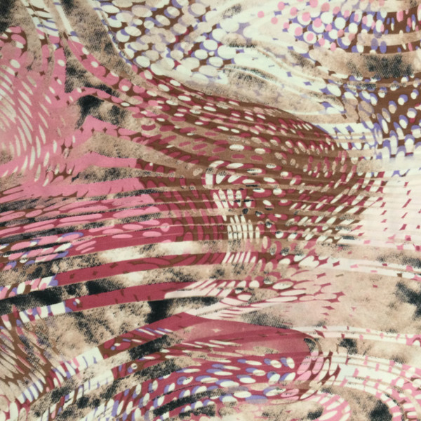 Rose Pink and Mauve Abstract Print Jersey Knit Fabric Print | Clothing and Apparel | 60 Inch Wide | By The Yard