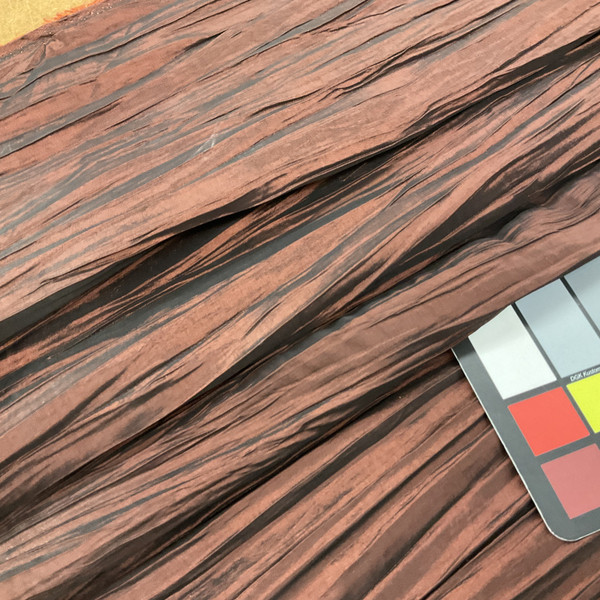 Iridescent Reddish Brown Crinkle Taffeta Fabric / Clothing and Apparel Fabric / 100 % Polyester / 54 inch wide / Sold by the Yard