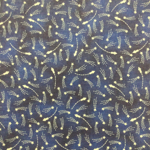 Shooting Stars Blender in Navy | Quilting Fabric | 100% Cotton | 45 inch Wide | By The Yard