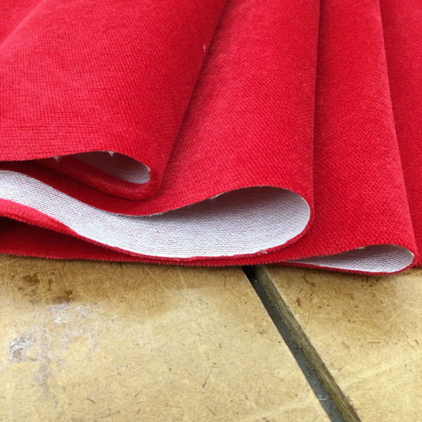 Melon in Ruby | Solid Rich Red  | Low Pile Velvet Fabric | Heavy Upholstery | 54" Wide | By the Yard