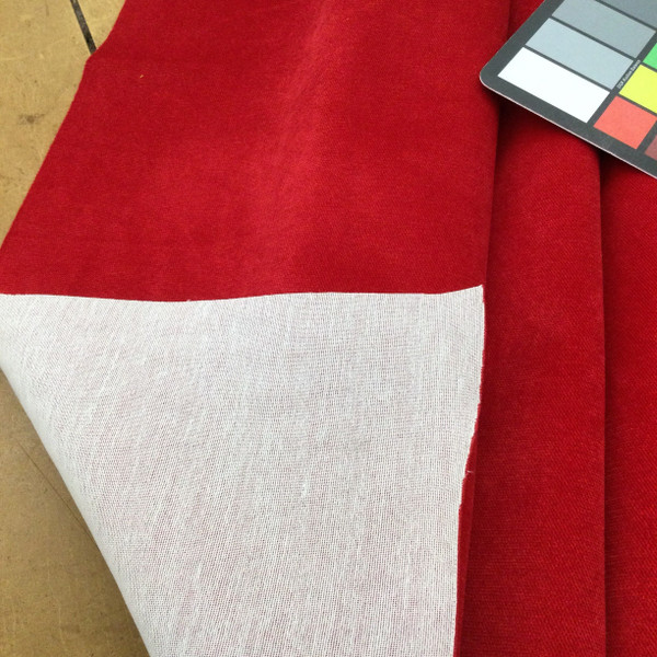 Melon in Ruby | Solid Rich Red  | Low Pile Velvet Fabric | Heavy Upholstery | 54" Wide | By the Yard