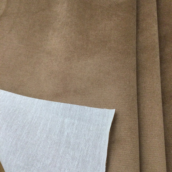 Melon in Mocha | Solid Brown | Low Pile Velvet Fabric | Heavy Upholstery | 54" Wide | By the Yard