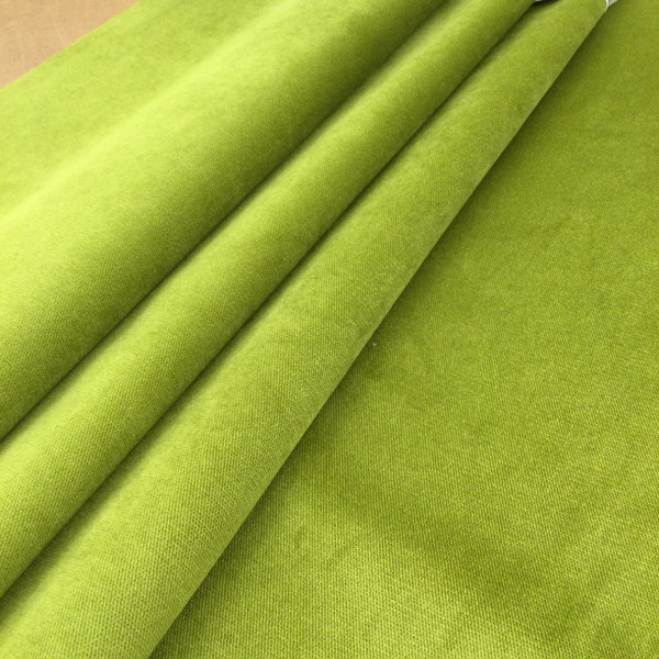 Melon in Kiwi | Solid Citron Green | Low Pile Velvet Fabric | Heavy Upholstery | 54" Wide | By the Yard