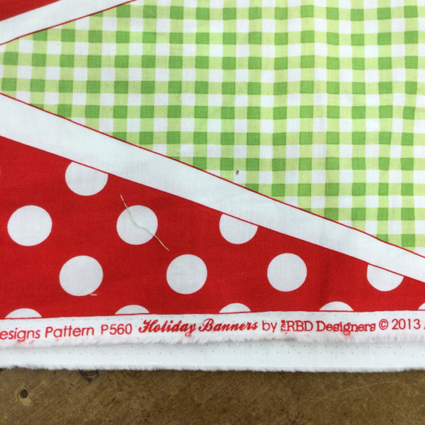 Red and Green Dots and Checks Pennant Flag Panel | Holiday Banners by RBD Designs | 24x44 inch | 100 % Cotton  | Quilting Panel