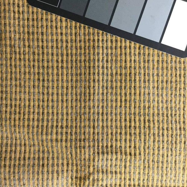 2.5 Yard Piece of Gold with Gray Chenille Micro Stripes | Upholstery Fabric | 60 W | By the Yard