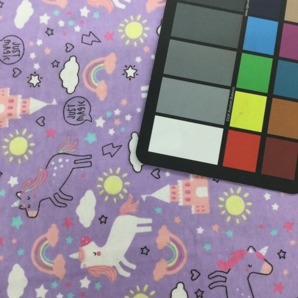 Unicorns and Castles in Purple and Pink | Juvenile Flannel Fabric | 44 Wide | 100% Cotton | By The Yard 136