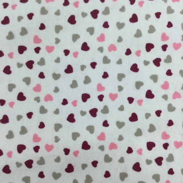 Mini Hearts in Pink / Red / White | Juvenile Flannel Fabric | 44 Wide | 100% Cotton | By The Yard 211