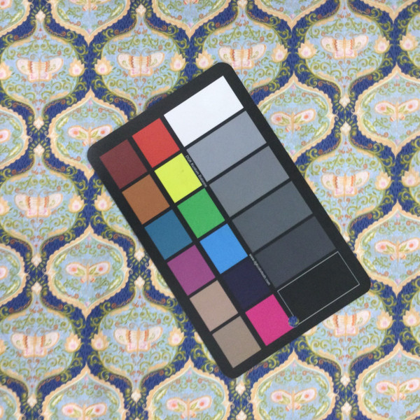 A Meadow's Tale | Ana Davis | Blue/Peach Damask Butterfly Print | Quilting Fabric | 100% Cotton | 44 wide | By the Yard 5017