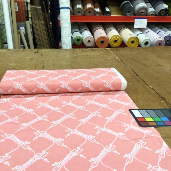 Nautical Rope Print in Pink | Anna Griffin | Seafarer Collection  | Quilting Fabric | 100% Cotton | 44 wide | By the Yard 5044