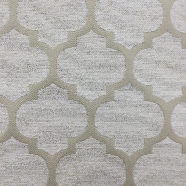 Pastis in Sand | Chenille Upholstery Fabric |  Quatrefoil in Sand | 54 wide | By The Yard