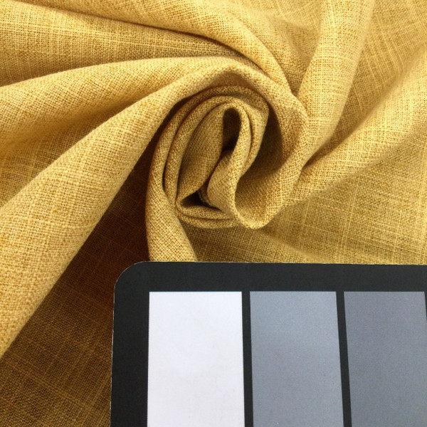 Heathered Yellow Linen Weave Fabric | Upholstery / Drapery | Medium Weight | 54 wide | By The Yard | Vision in Cornsilk