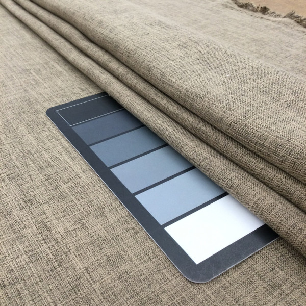 Heathered Dark Beige Linen Weave Fabric | Upholstery / Drapery | Medium Weight | 54 wide | By The Yard | Vision in Flint