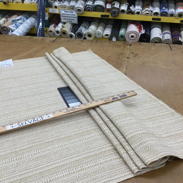 Vista in Caramel | Upholstery & Heavy Curtain Fabric | Multi-Toned Weave in Tan / Beige / Off White | 54 wide | By The Yard