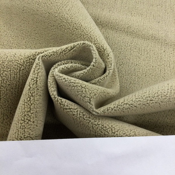 Flax Tan Mottled Flocked Velvet Fabric | Heavy Upholstery | 54" Wide | By the Yard | "Chloe" Flax