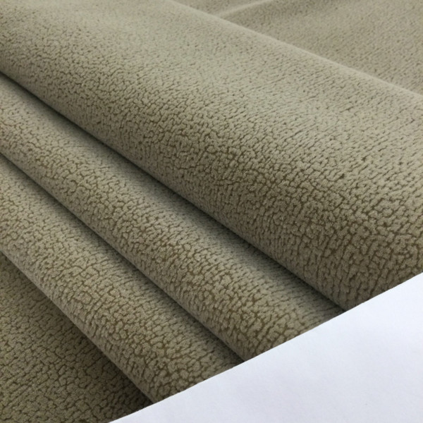 Taupe Mottled Flocked Velvet Fabric | Heavy Upholstery | 54" Wide | By the Yard | "Chloe" Taupe