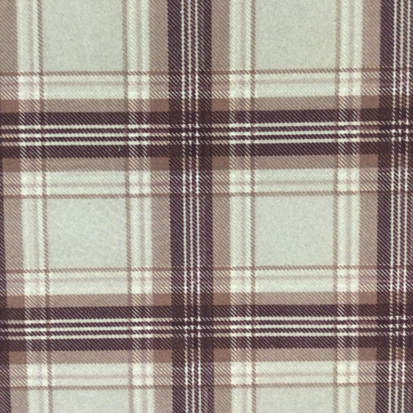 Tartan Plaid Velvet Fabric | Wine Red and Taupe | Heavyweight Upholstery | Microfiber Velvet | 54 wide | By The Yard