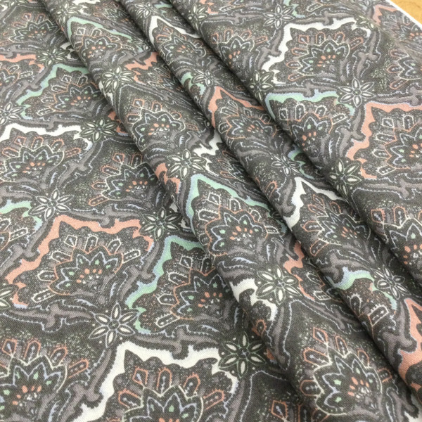 Scallop Design in Grey / Green / Blue | Home Decor Fabric  | Cotton | 54" Wide | By the Yard