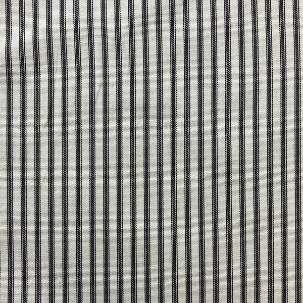 Black on Cream Ticking Stripes | Home Decor  / Drapery Fabric | 100% Cotton | 54" Wide | By the Yard