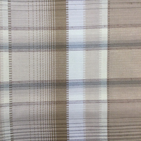 Vintage Plaid in Beige, Tan, and White  | Drapery / Slipcover Fabric | 54" Wide | By the Yard