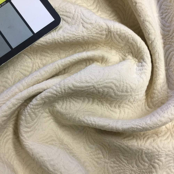 4.5 Yard Piece of Textured Beige Upholstery / Slipcover Fabric | 54 Wide | By the Yard | Durable