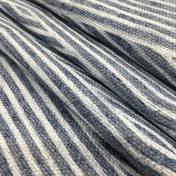 Line Geometric Fabric | Two Toned Blue | Home Decor / Drapery | 54" Wide | By the Yard | Kaufmann Biscayne in Clypso