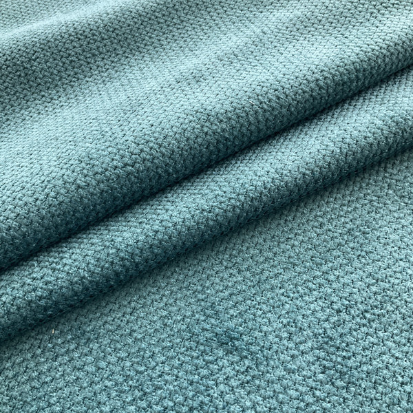 Chenille Fabric in Teal | Heavyweight Upholstery | 54" Wide | By the Yard | Grayton in Caribbean