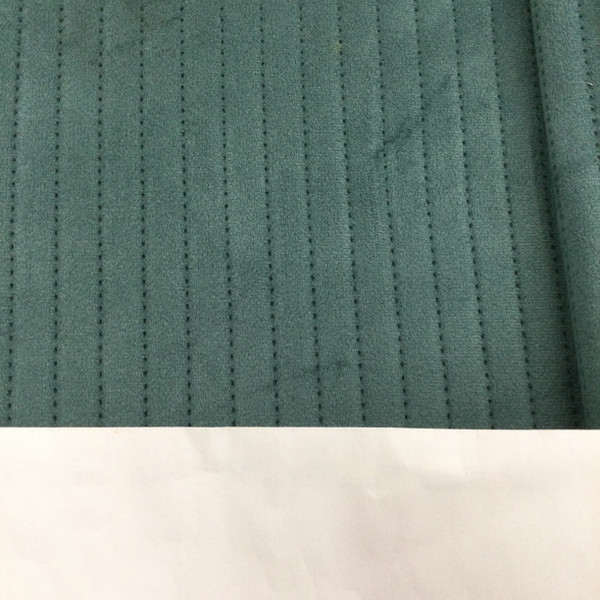 Stitched Stripes in Ocean Teal Green | Pre Quilted Microfiber Fabric | Ultra Heavy Weight Upholstery | 54" Wide | By the Yard | "High Street" Ocean