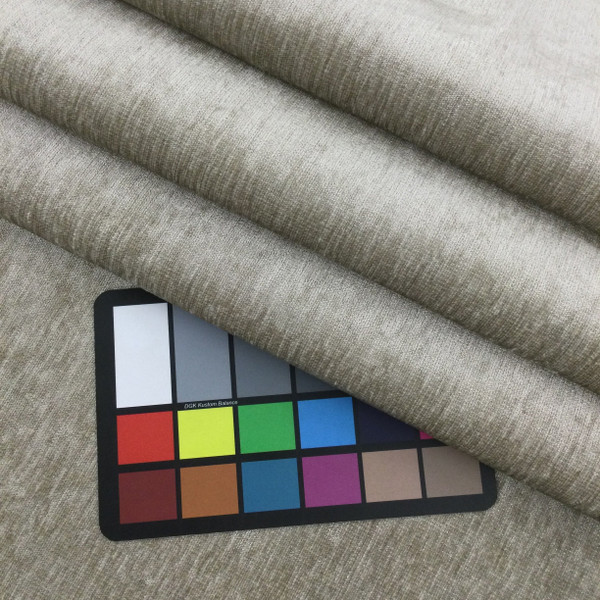 Solid Flax Chenille Fabric | Heavyweight Upholstery | 54" Wide | By the Yard | Palermo in Flax