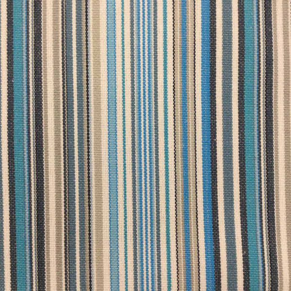 Striped Canvas Fabric in Shades of Blue / White / Grey  | Slipcovers / Upholstery | 100 % Cotton | 54" Wide | By the Yard | Sierra in Niagra