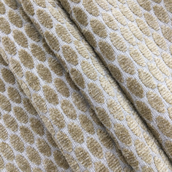 Chenille Fabric | Elongated Dots in Beige | Heavyweight Upholstery | 54" Wide | By the Yard | Wink in Cashmere