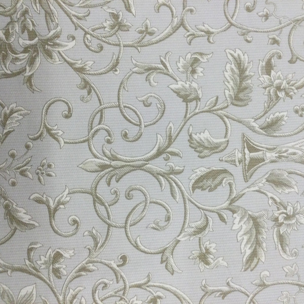 Vine Damask Fabric  | Off-White / Beige | Home Decor / Drapery | 54" Wide | By the Yard | Marly in Celadon