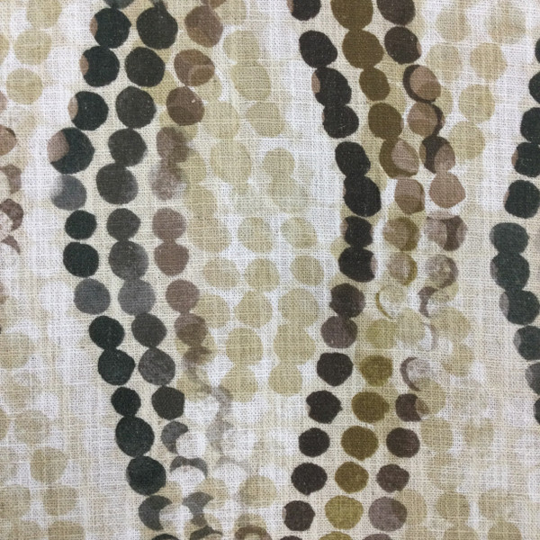 Geometric Dot Fabric in Olive / Taupe / Off White | Home Decor / Drapery | Linen Like | 54" Wide | By the Yard | Monet in Aqua