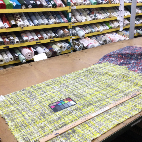 Variegated Yellow and Grey | Heavyweight Fabric | Upholstery | Eco Friendly Recycled Natural Fibers | 54" Wide | By the Yard