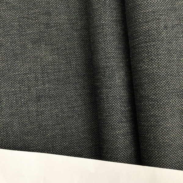 Micro Herringbone Fabric in Charcoal Grey Upholstery Heavy Weight