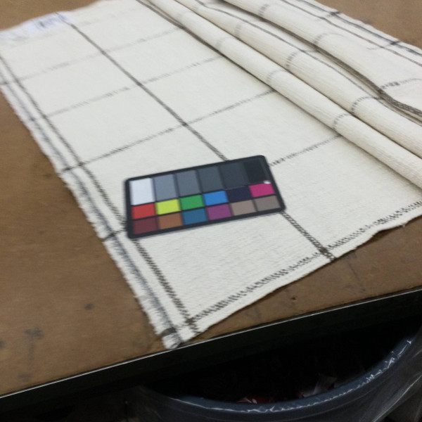 Rustic Basket Weave Fabric | Windowpane Plaid in Brown and Off White | Heavyweight Upholsery | 54" Wide | By the Yard